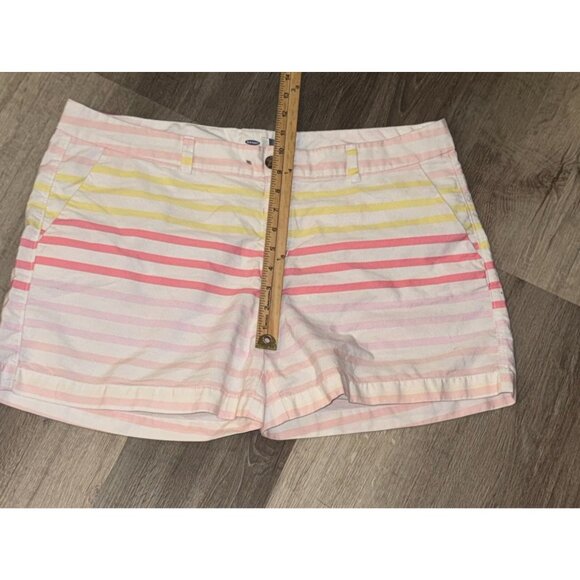 Womens Striped Cotton Shorts Size 16 Multicolor - Picture 4 of 5